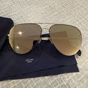 Celine Gold Aviator Sunglasses